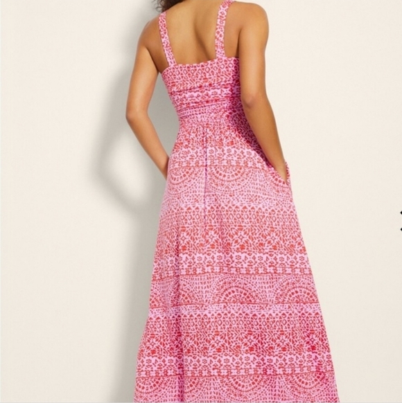 Soma Soft Jersey V Wire Maxi Bra Red and Pink Maxi Dress - Picture 12 of 12